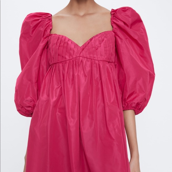 SOLD Zara Pink Dress with Balloon Sleeves - Picture 5 of 5